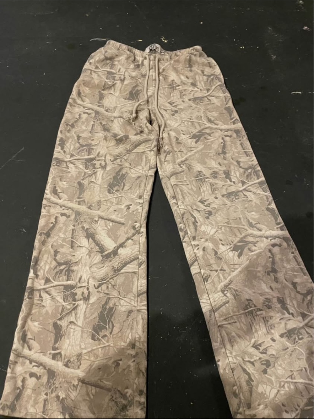 Men's Camouflage Drawstring Pants - Gray